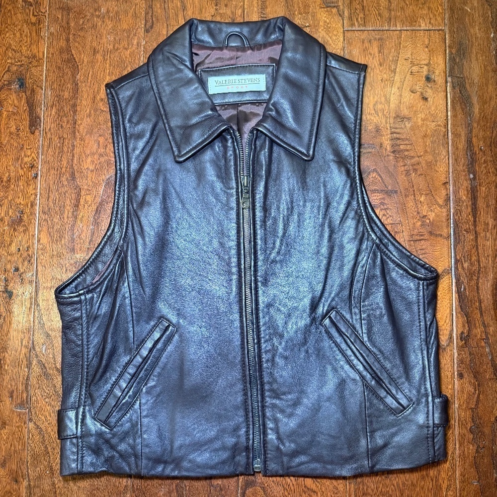 Valerie Steven’s 100% Leather Vest size 8 Chocolate brown